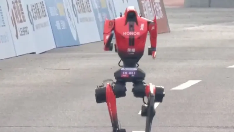 Humanoid robot surpasses human world record in Beijing half