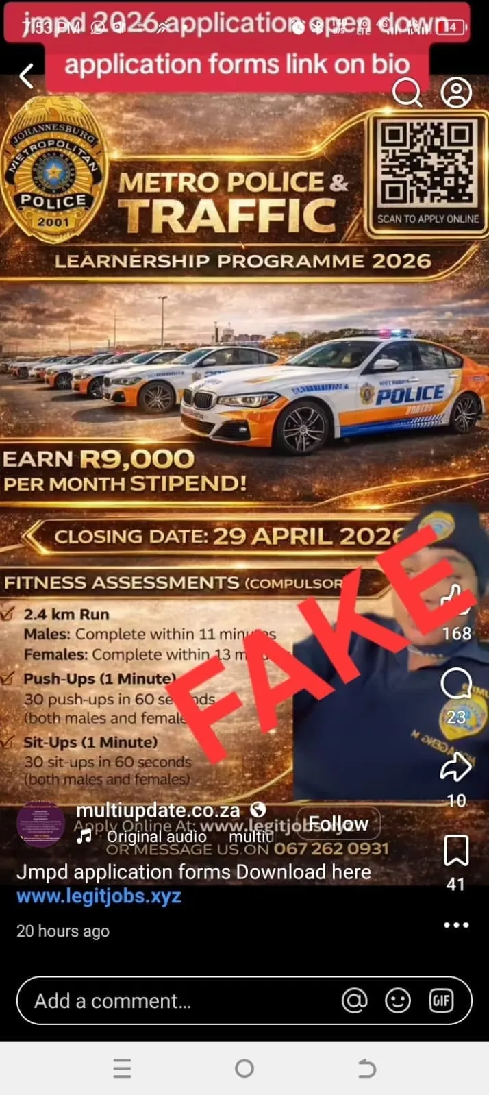 PASOP! This job advert is fake